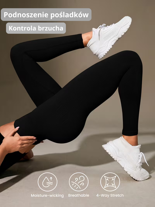 Legginsy damskie z wysokim stanem - Wyszczuplające